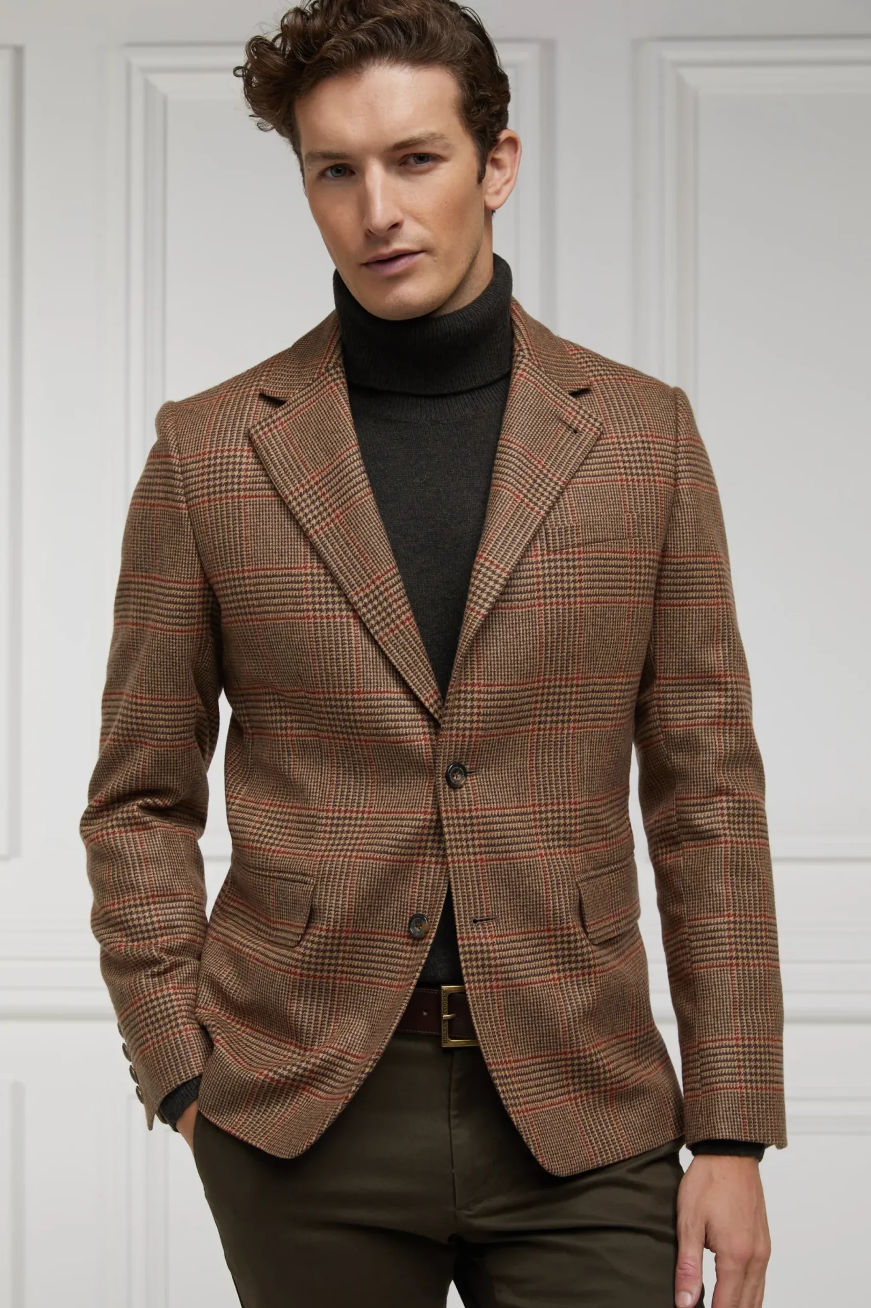 Holland Cooper The Single Breasted Blazer Clarence Check Merlot Sale