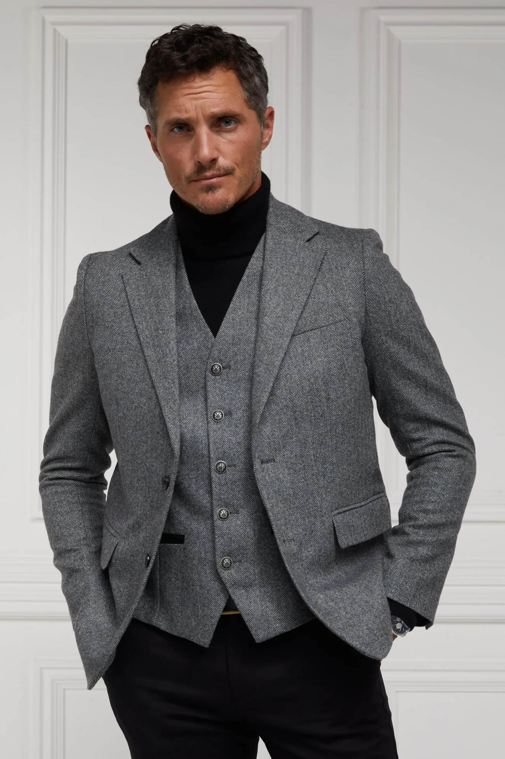 Holland Cooper The Single Breasted Blazer Mono Herringbone Outlet