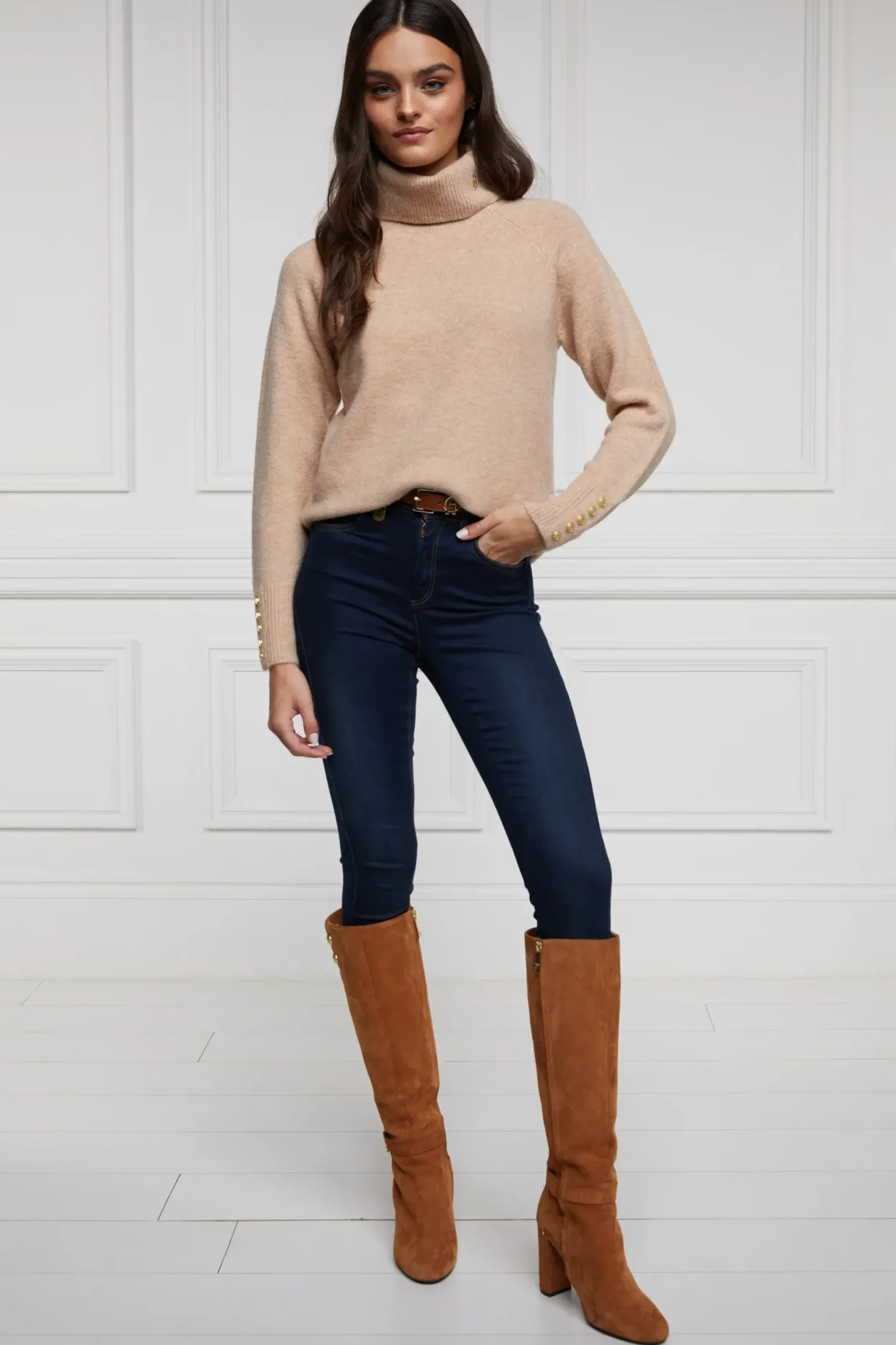 Holland Cooper Tori Knit Light Camel Sale