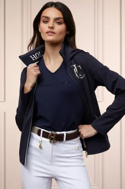 Holland Cooper Training V-Neck Tee Ink Navy Discount