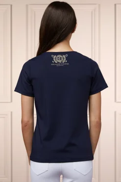 Holland Cooper Training V-Neck Tee Ink Navy Discount
