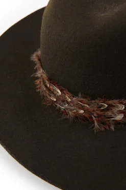 Holland Cooper Trilby Hat Double Feather Band Forest Green Sale