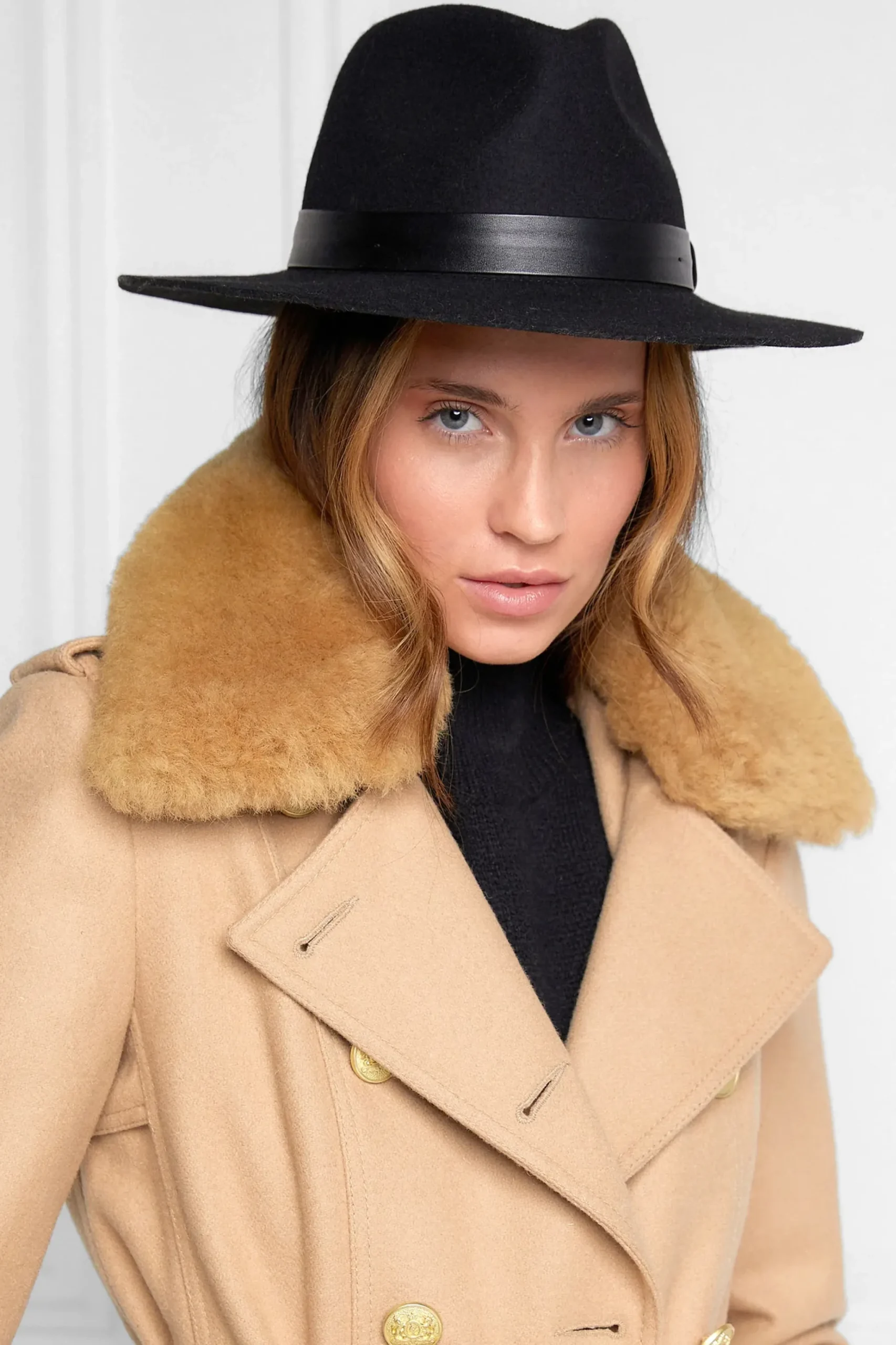 Holland Cooper Trilby Hat Leather Band Black Outlet