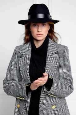 Holland Cooper Trilby Hat Leather Band Black Outlet