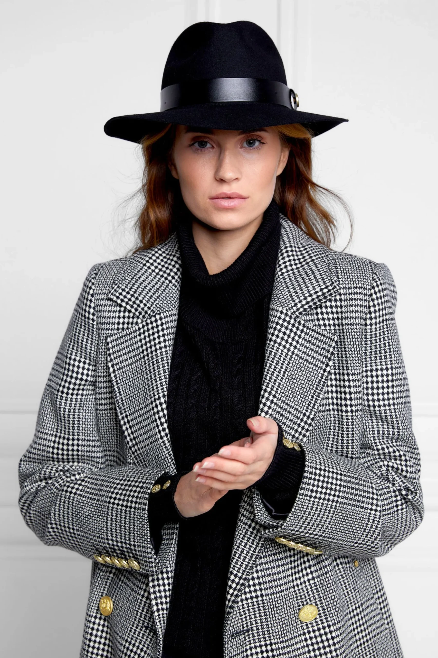 Holland Cooper Trilby Hat Leather Band Black Outlet