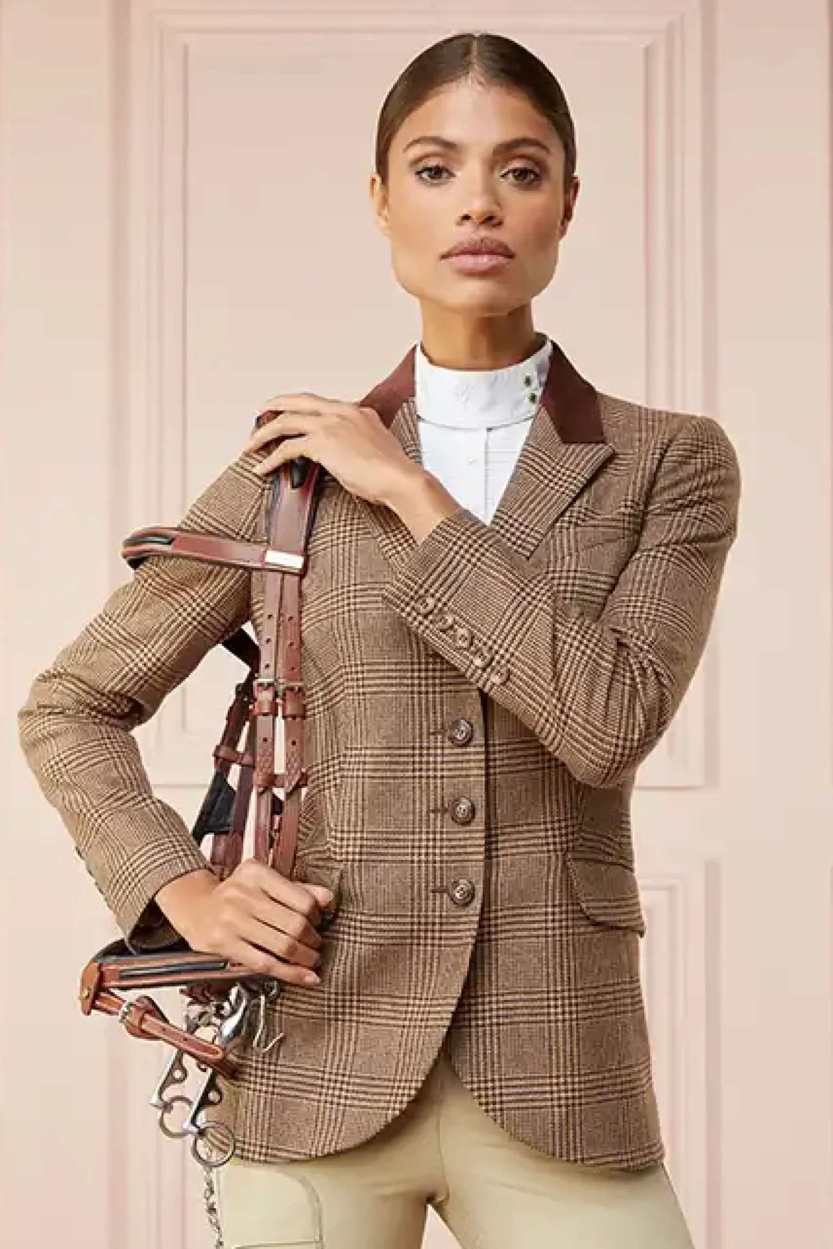 Holland Cooper Tweed Riding Jacket Tawny Brown Clearance