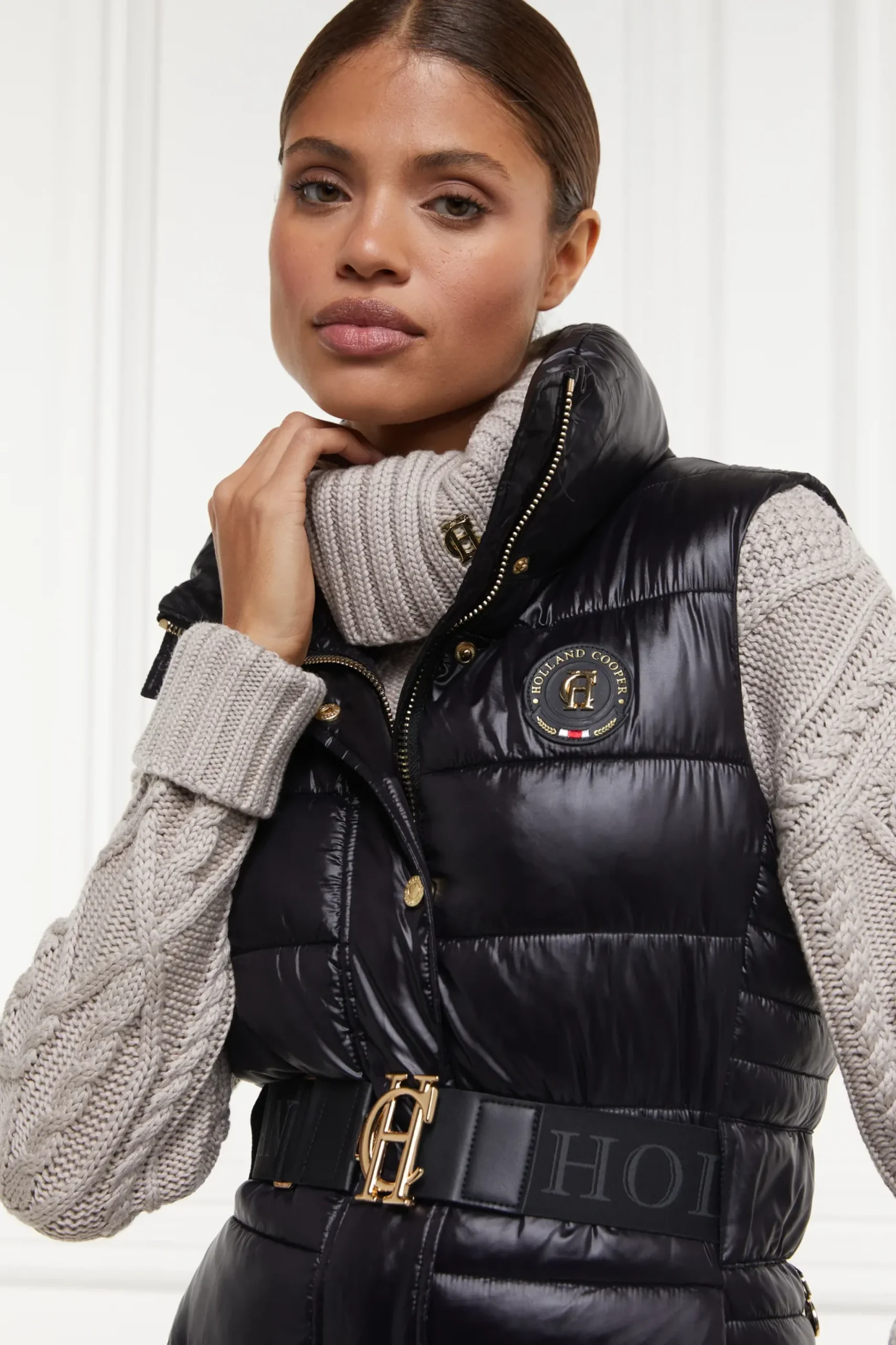 Holland Cooper Valais Quilted Gilet Black New