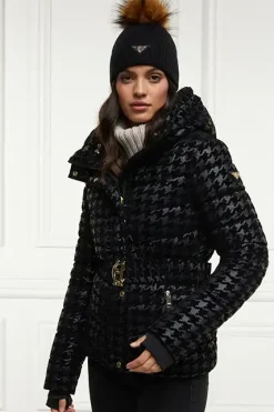 Holland Cooper Vermont Puffer Jacket Mono Houndstooth Sale