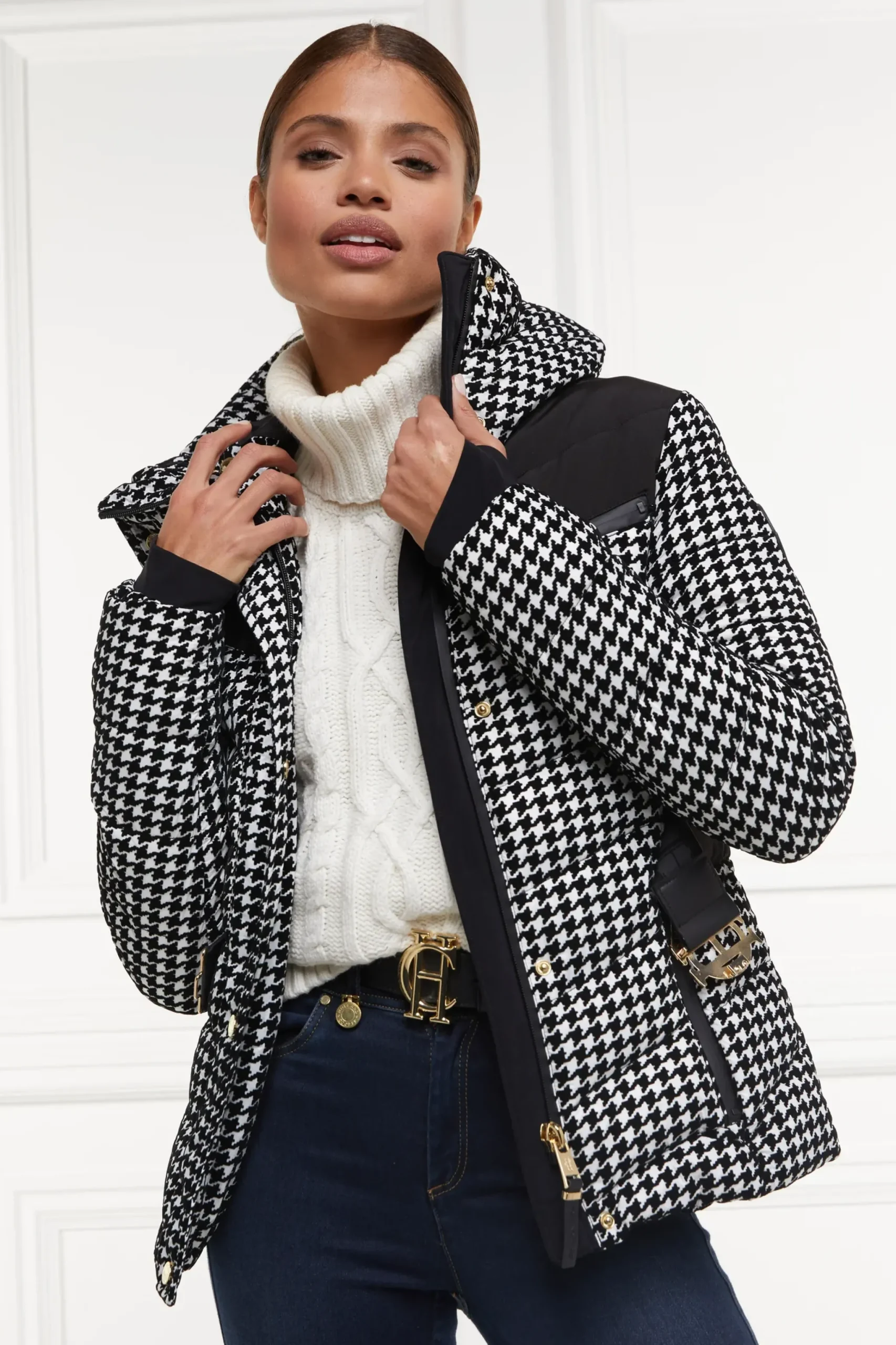 Holland Cooper Vermont Puffer Jacket Houndstooth Online