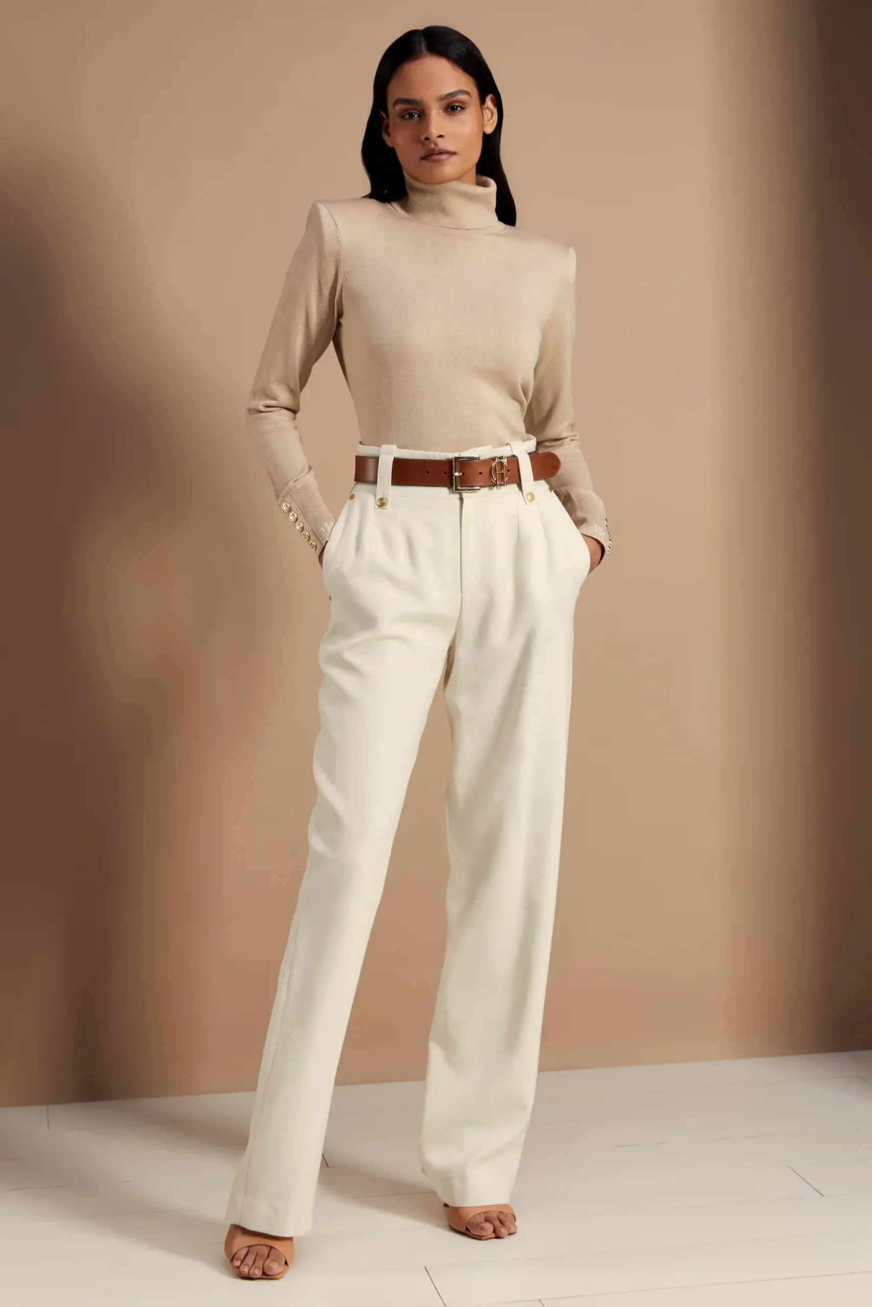 Holland Cooper Victoria Cashmere Roll Neck Stone Sale