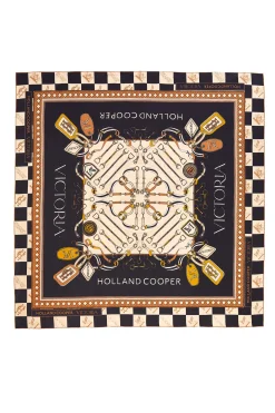 Holland Cooper Victoria Silk Scarf Ink Navy Outlet