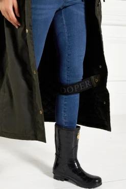 Holland Cooper Wax Longline Field Coat Dark Olive