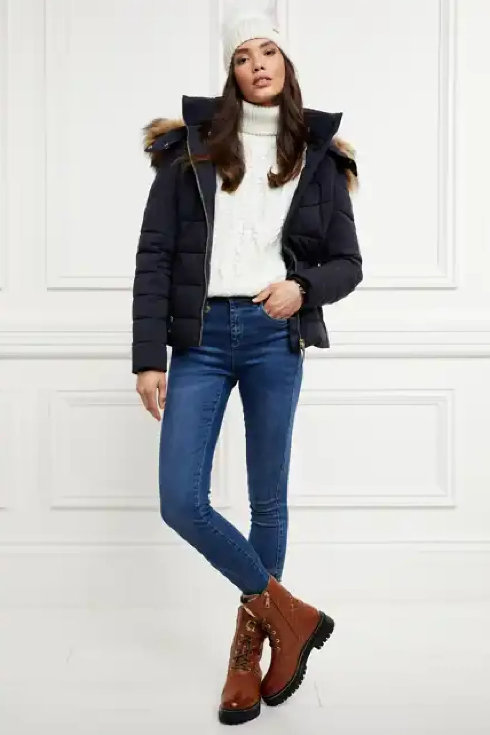 Holland Cooper Whistler Puffer Jacket Ink Navy Clearance