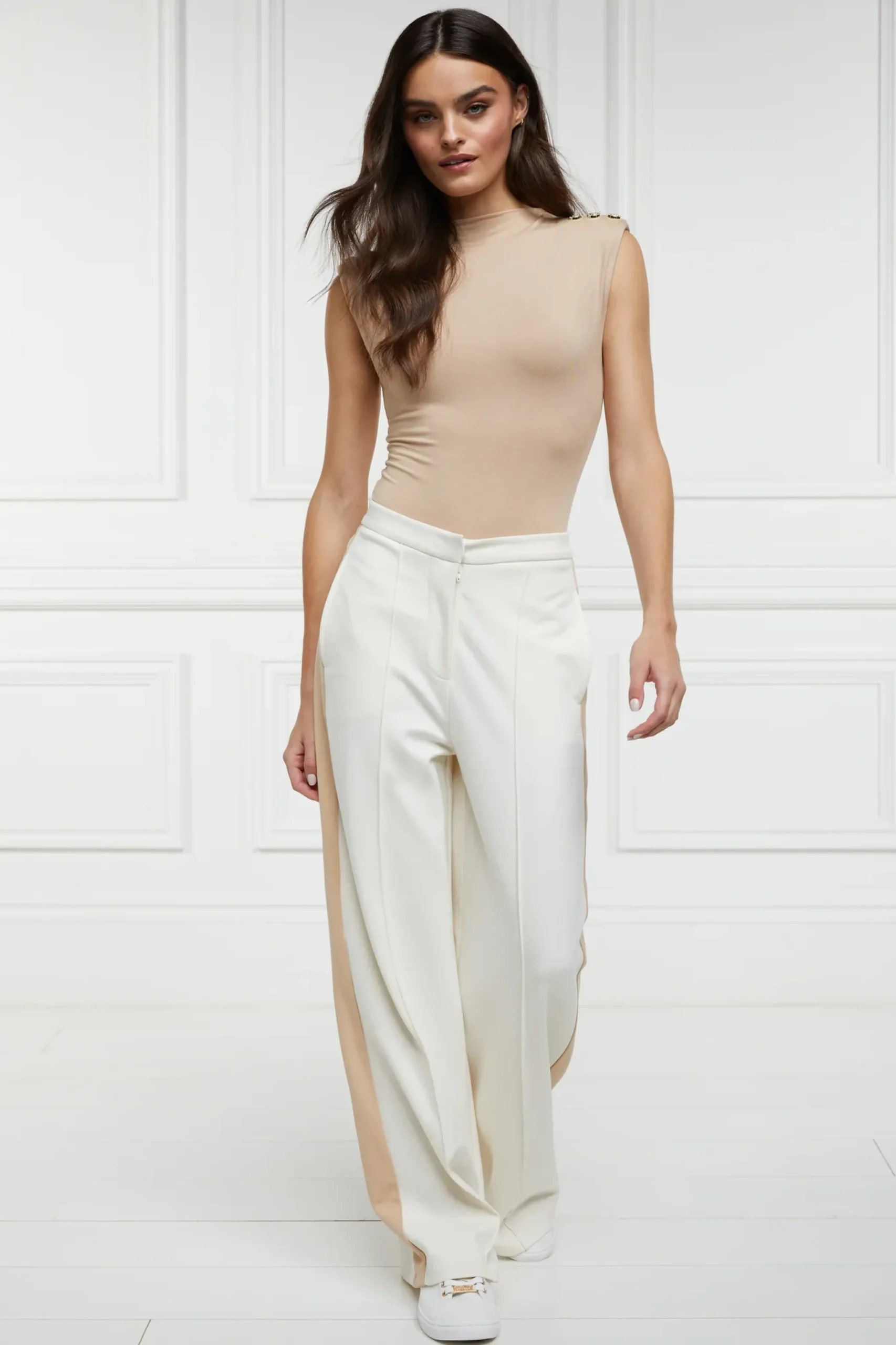 Holland Cooper Wide Leg Pant Natural Sale