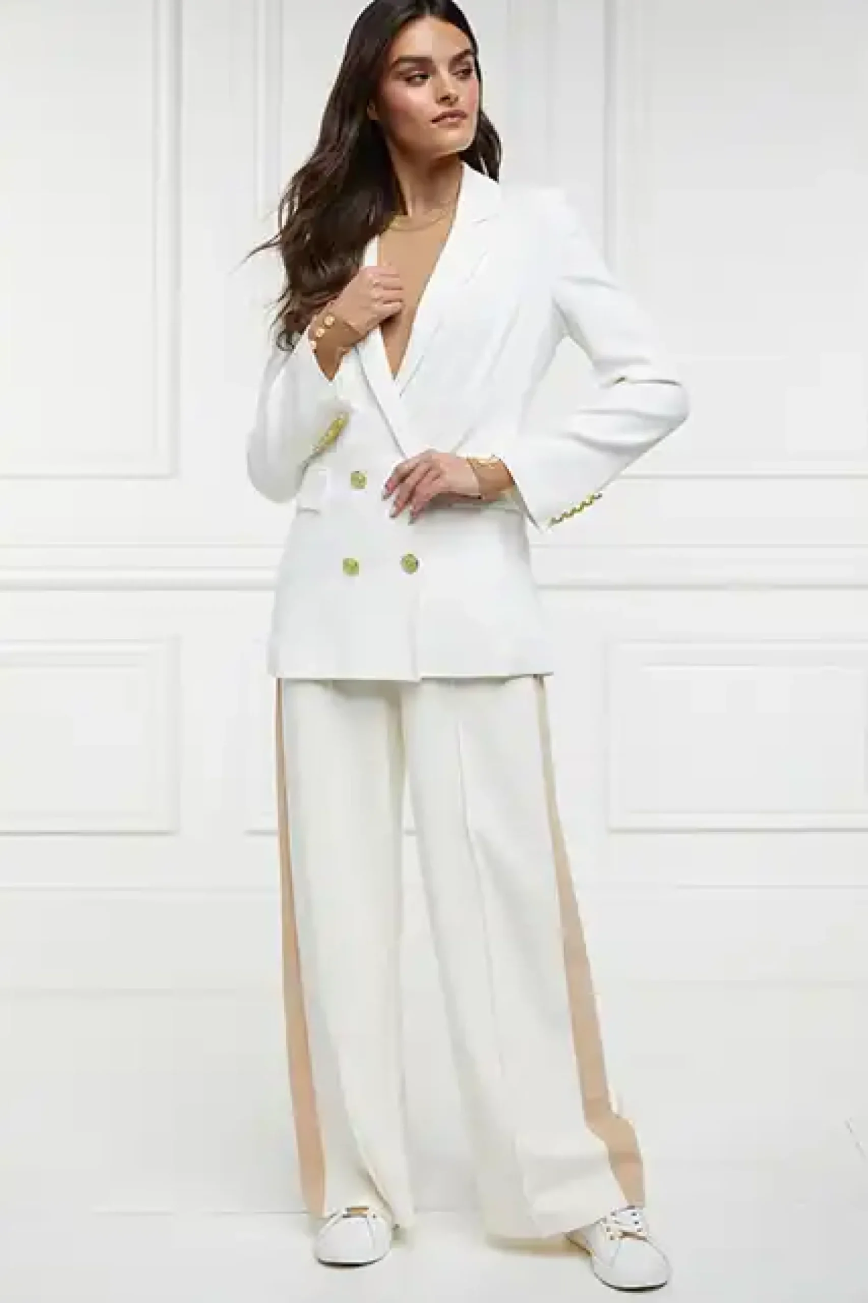 Holland Cooper Wide Leg Pant Natural Sale