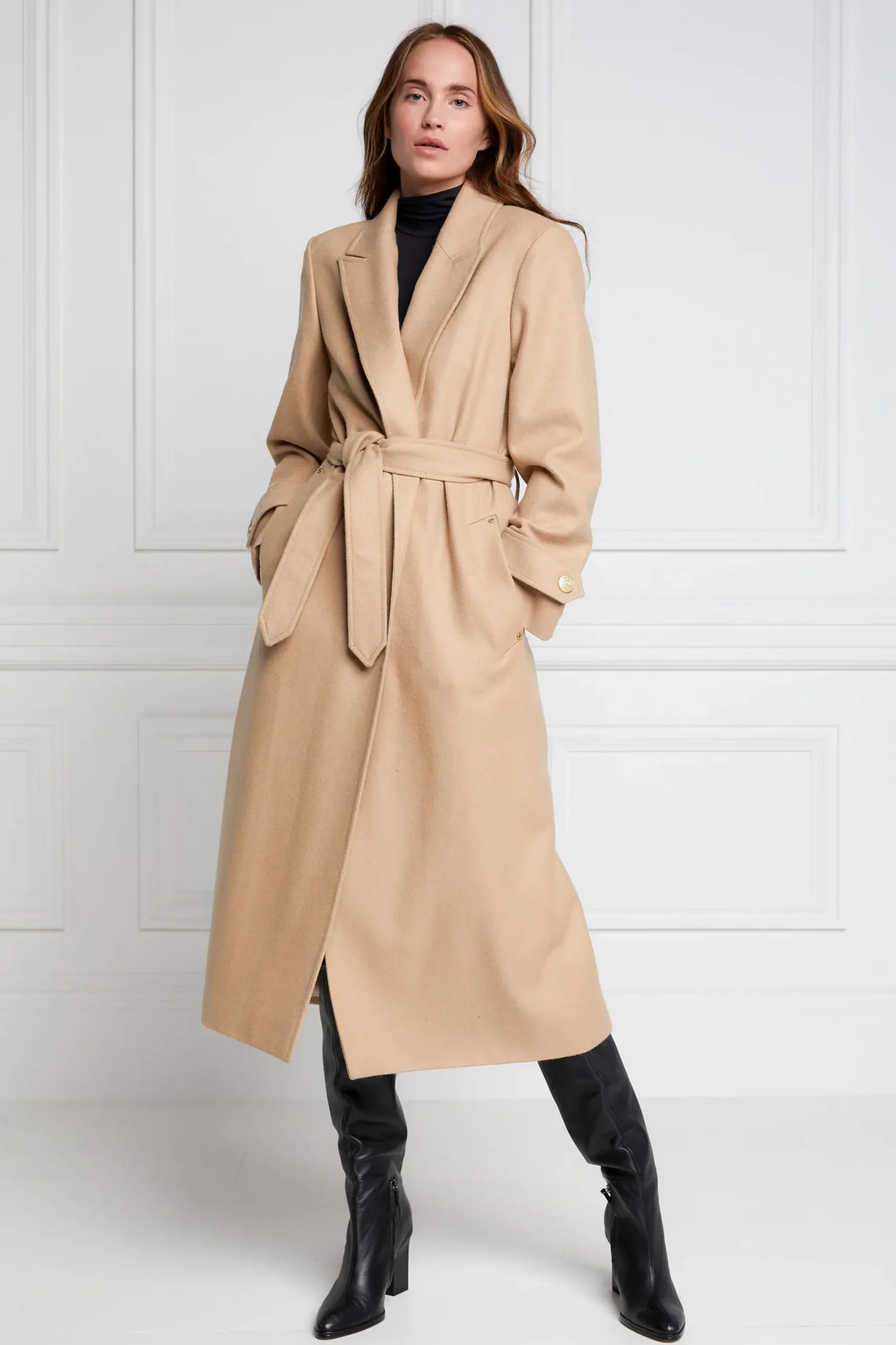 Holland Cooper Wrap Coat Camel Online