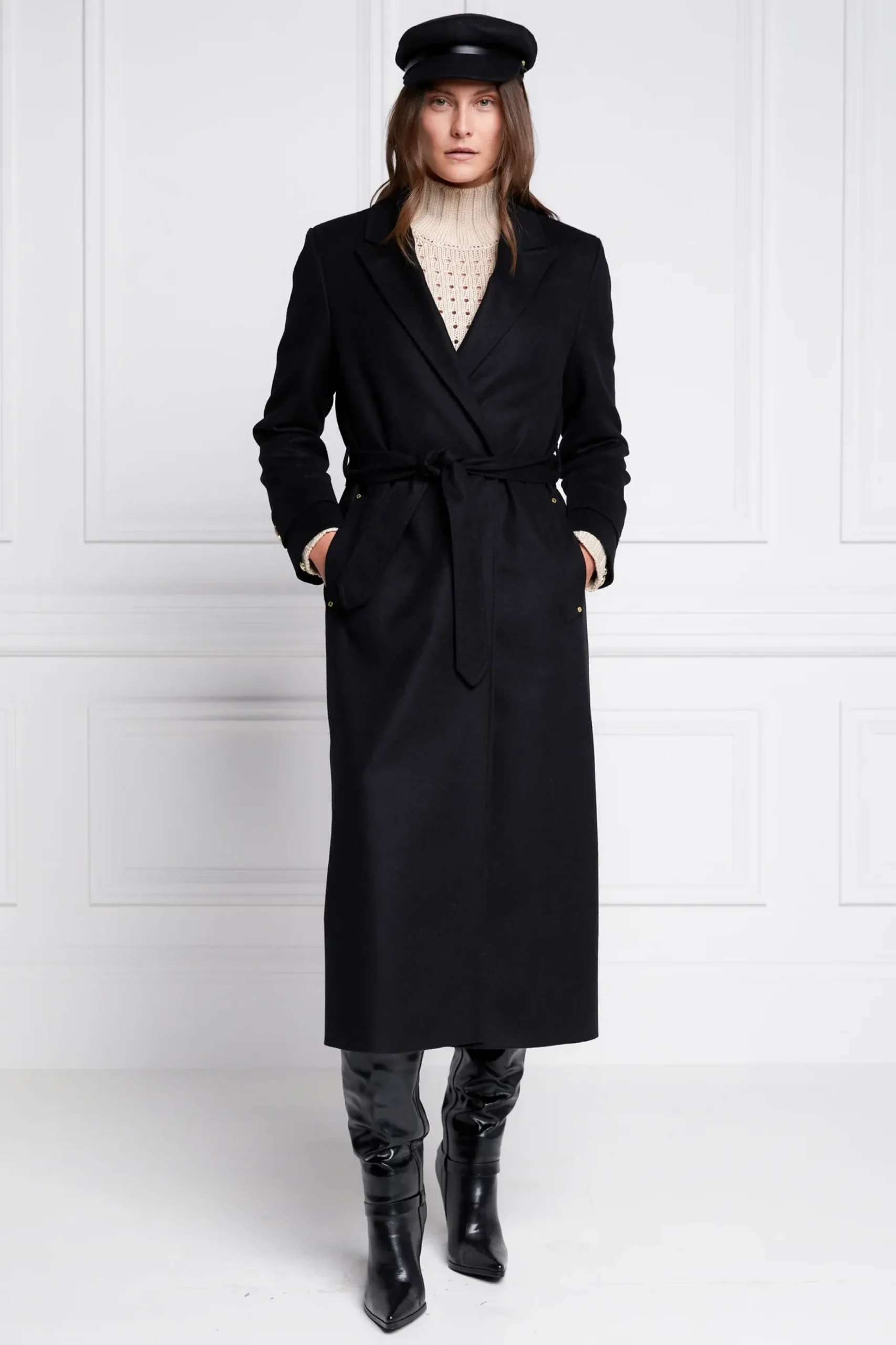 Holland Cooper Wrap Coat Soft Black Best