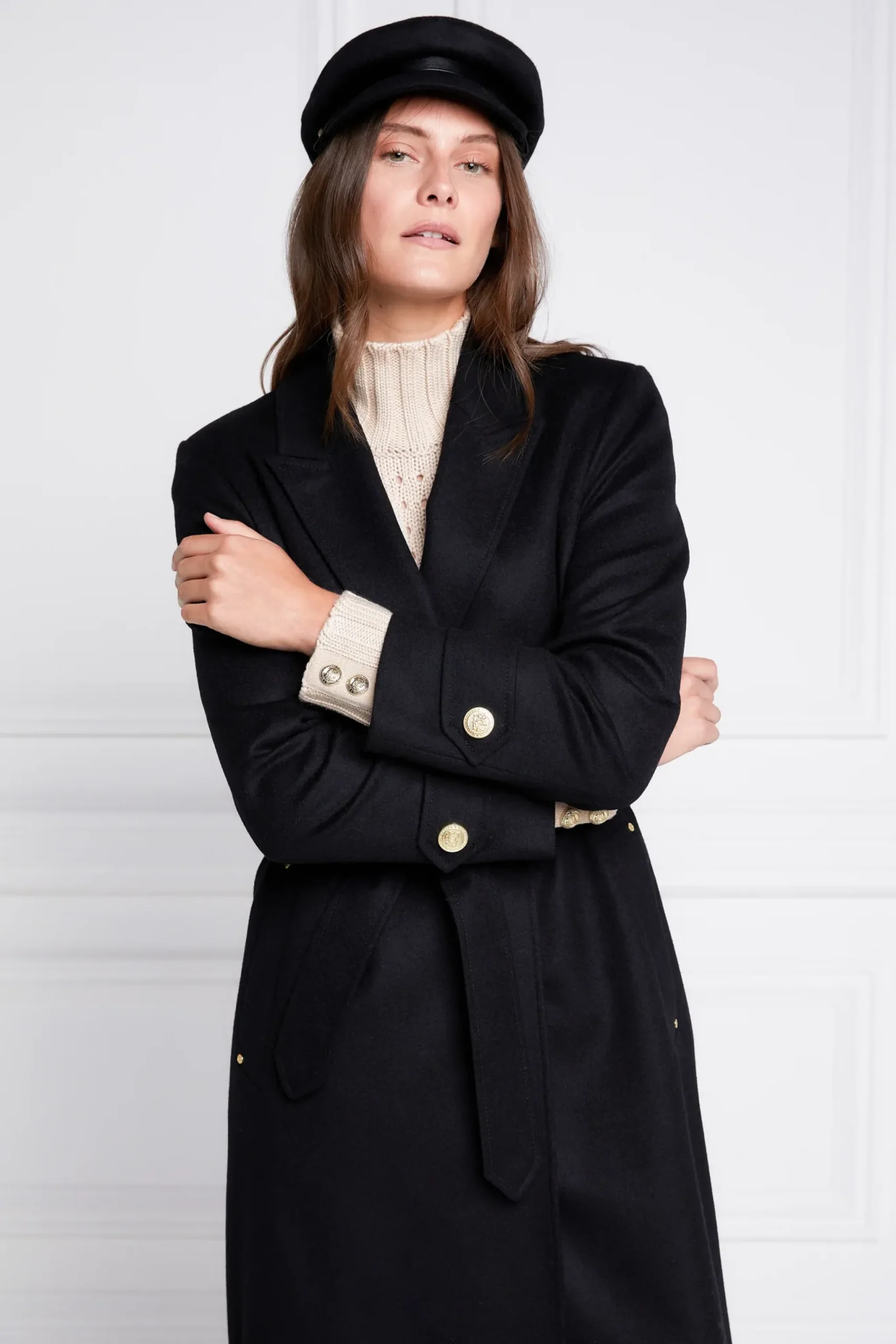 Holland Cooper Wrap Coat Soft Black Best